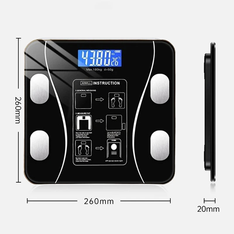 Bluetooth Smart Body Fat Scale | Track Weight, BMI & Body Composition